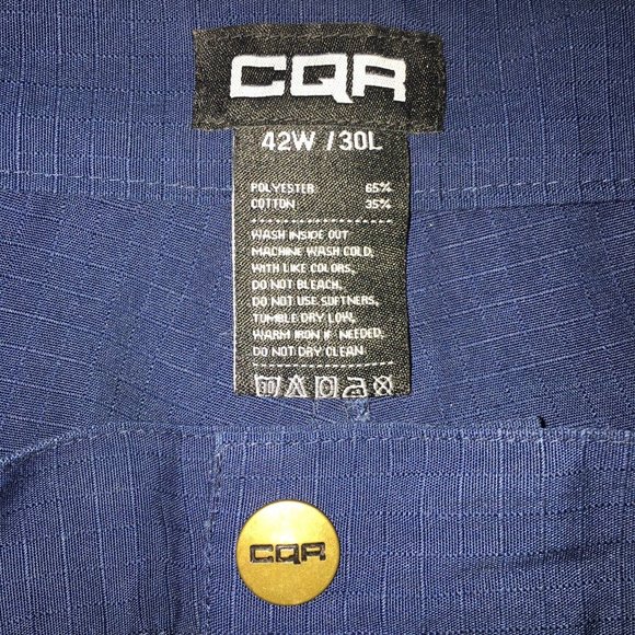 CQR Tactical Pants Mens 42W/30L Ripstop Dark Navy Cargo Pockets Elastic Waist - Picture 7 of 13